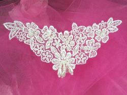 C114  Ivory Venise Lace  Applique 6.5"