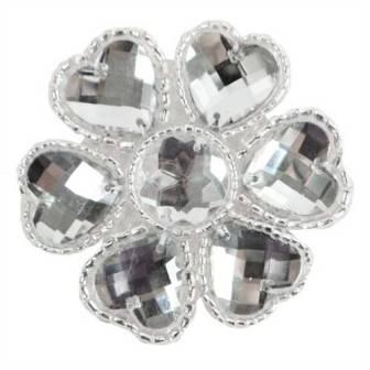 E2618 Jewel Hearts Motif Beaded Applique 2"-jewel,hearts,motif,bead,beaded,applique