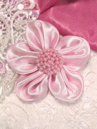 HB26 Pink Pearl Floral Hair bow-hair,bow,hairbow,pink,pearl,floral