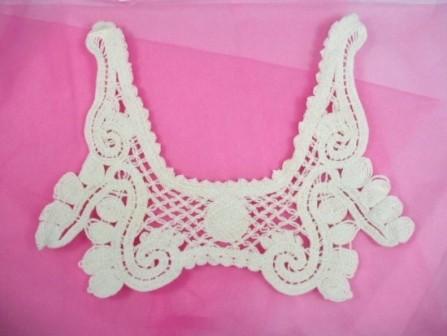 L26 Ivory Crochet Yoke Collar Victorian Applique-ivory,crochet,yoke,collar,victorian,applique