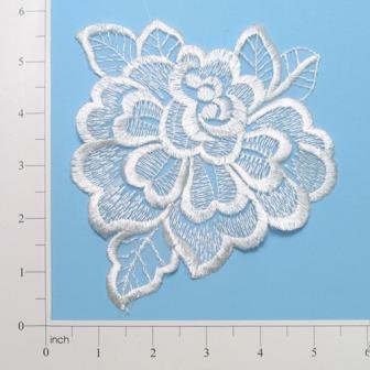 E2708  White Venice Lace Floral Applique 6" (right)