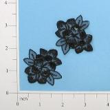 Black Venise Lace Sequin Beaded Appliques E2714-embellishment,floral,sequin,beaded,beads,applique,embellishment,black