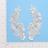 Ivory Venise Lace 5.5" Sequin Applique  E2715
