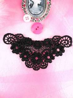 L69 Black Venise Lace Applique 4"