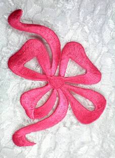 LC1413 Fuchsia Floral Embroidered Applique 3.25"