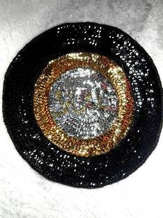 LC1422 Record Beaded Sequin Applique 9"