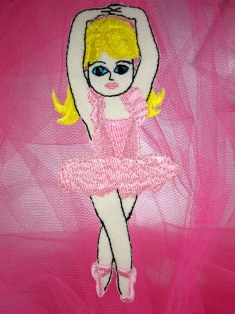 LC1432 Ballerina Girl Ballet Dance Embroidered Applique 3.25"
