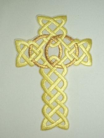 LC369 Yellow Cross Embroidered Applique-applique,embroidered,yellow,cross