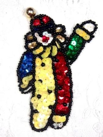 LC536  Clown Sequin Beaded Applique 3.5"
