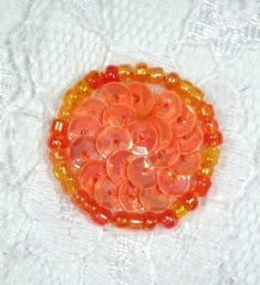 MA184 Orange AB Round Circle Sequin Beaded Dot Applique