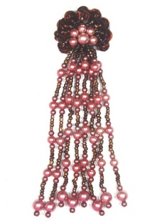 MA253 Bronze Beaded Sequin Dangle Applique 5.5"
