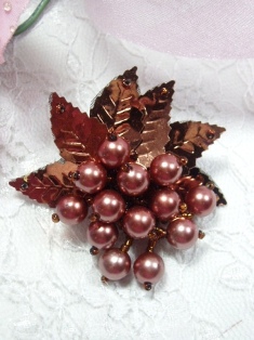 MA269 Bronze Leaf Dangle Earring / Brooch / Hair Bow / Applique 2.5"