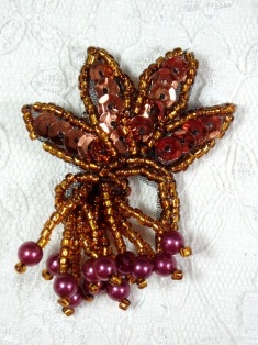 MA359 Bronze Beaded Sequin Applique 2"