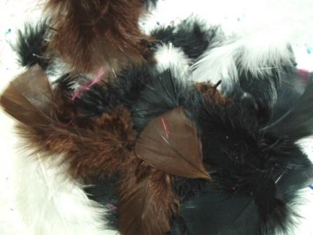 MR001 Package of Black Brown White Feathers 14 grams
