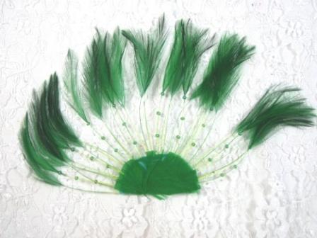 MR003   Green Half Circle Feather Applique 8"-applique,feather,green