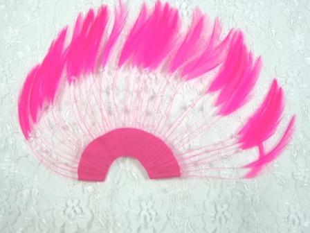 MR003  Hot Pink  Half Circle Feather Applique 8"-applique,feather,pink,hot