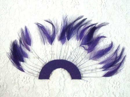 MR003   Purple Half Circle Feather Applique 8"-applique,feather,purple