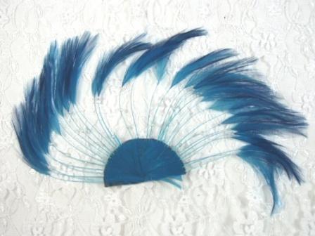 MR003   Turquoise Half Circle Feather Applique 8"-applique,feather,blue,turquoise