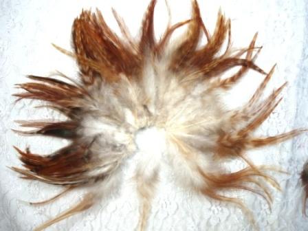 MR015  Saddle Hackle Feather Applique-feather,almond,pheasant,applique,
