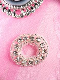 MS62 crystal silver round beaded rhinestone 1 1/4"