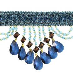 E6111 Denim Blue Isabella Drapery Teardrop Trim 5"