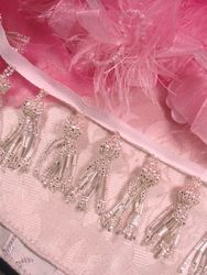 T9152  Silver Tassel Beaded Trim 2"
