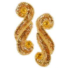 E3424  Gold Mirror Pair Sequin Beaded Appliques  5.5"