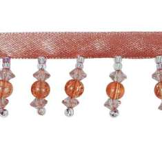 P3640 Home Decor Mauve Beaded Fringe Trim Pre-Cut 36"