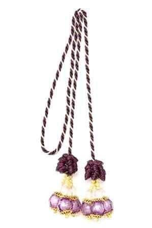 E4403  Eggplant Purple Ball Victorian Tieback Tassel