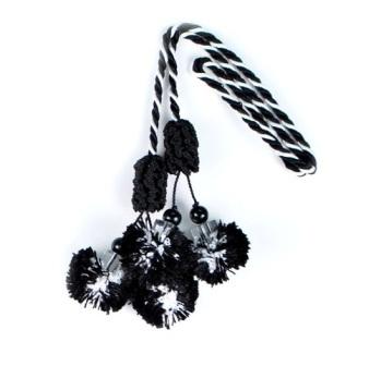 E4406 Black & White  Beaded Tassel-tassel,black,white,home,decor,