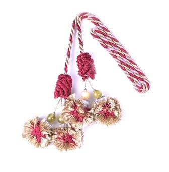 E4406  Sage Burgundy  Beaded Tassel-tassel,sage,green,burgundy,