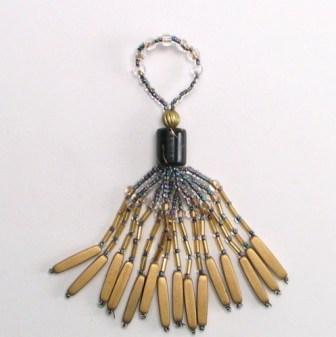 E5586 Multicolor Gold Beaded Tassel 3"-multi,color,colored,gold,bead,beaded,tassel,tassle