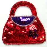Ladies Purse Sequin Beaded Applique  E5842