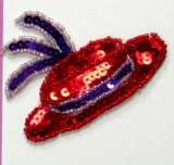 Ladies Hat Sequin Beaded Applique  E5844