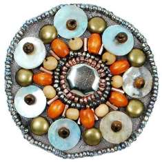 E5860 Multicolor Beaded Shell Applique 2"