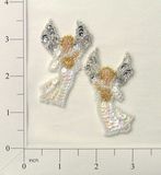 E594pr Religious  Angel Sequin Beaded Appliques 2.5"-angel,christmas,religious,embellishment,sequin,beaded,bead,sequins,applique,appliques
