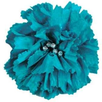 E5982  Turquoise Rhinestone Florantina Rhinestone Brooch 4"-rhinestone,florentina,jeweled,brooch,white