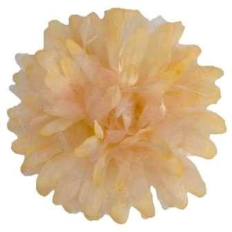 E6021 Organza Mum Yellow Floral  Applique Pin Brooch 4.5"-applique,floral,flower,yellow 