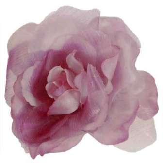 E6022  Organza Rose Purple Floral  Applique Pin Brooch 3.5"-applique,floral,flower,purple