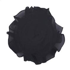 E6052 Black Organza Floral Applique 2.75"