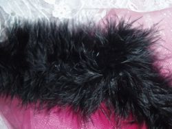 D6267 Black Marabou Fur Feather Trim 36" Package Pre-cut