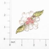 Crystal Gem Flower 2.5"  Pin Beaded Applique E6312-gem,embellishment,floral,sequin,beaded,beads,applique,crystal,pink