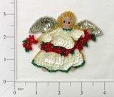 E978s Religious Angel Sequin Beaded Applique 3.5"-sequin,applique,angel,christmas,religious, 