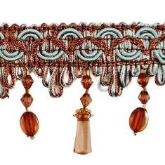 P6056 Co Co Brown Beaded Home Decor Trim / Upholstery