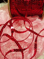 SS  3 Yards Red Sequin Strand 6mm Trim