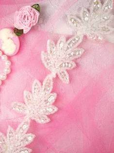T8633 Crystal Leaf  Vine Sequin Beaded Trim