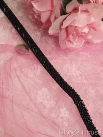 RM92 Black Designer Beaded Sewing Trim 22"