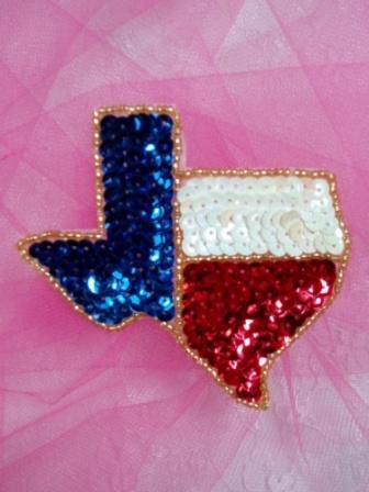 LC278  State of Texas Sequin Beaded Applique  3.25"-sequin,beaded,applique,state,texas