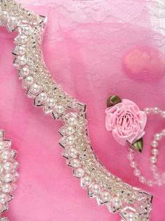 TFS11 Silver Beaded Pearl Sewing Trim