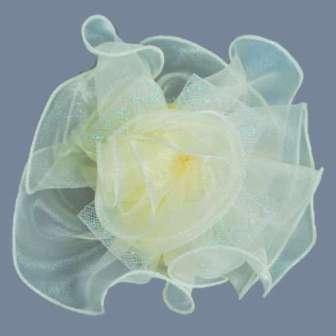 EL6224  Ivory Floral Tieback Clip 7"